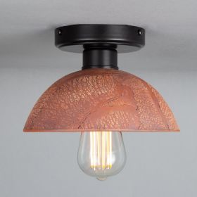 Kauri Organic Ceramic Dome Ceiling Light 7.9", Red Iron (Option: RedIron, Material: MattBlack)