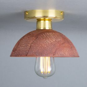 Kauri Organic Ceramic Dome Ceiling Light 7.9", Red Iron (Option: RedIron, Material: PolishedBrass)