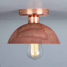 Kauri Organic Ceramic Dome Ceiling Light 7.9", Red Iron (Option: RedIron, Material: PolishedCopper)