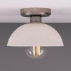 Kauri Organic Ceramic Dome Ceiling Light 7.9", Matte White Striped