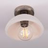 Kauri Organic Ceramic Dome Ceiling Light 7.9", Matte White Striped