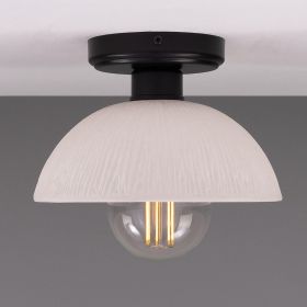 Kauri Organic Ceramic Dome Ceiling Light 7.9", Matte White Striped (Option: MatteWhiteStriped, Material: MatteBlack)