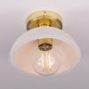 Kauri Organic Ceramic Dome Ceiling Light 7.9", Matte White Striped