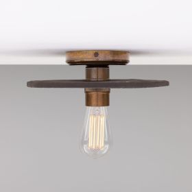 Bog Oak Organic Ceramic Disc Ceiling Light, Black Clay (Option: BlackClay, Material: AntiqueBrass)