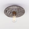 Bog Oak Organic Ceramic Disc Ceiling Light, Black Clay