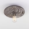 Bog Oak Organic Ceramic Disc Ceiling Light, Black Clay