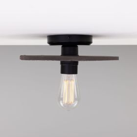 Bog Oak Organic Ceramic Disc Ceiling Light, Black Clay (Option: BlackClay, Material: MatteBlack)