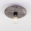 Bog Oak Organic Ceramic Disc Ceiling Light, Black Clay