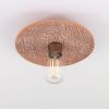 Bog Oak Organic Ceramic Disc Ceiling Light, Red Iron