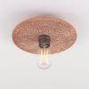 Bog Oak Organic Ceramic Disc Ceiling Light, Red Iron