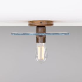 Bog Oak Organic Ceramic Disc Ceiling Light, Blue Earth (Option: BlueEarth, Material: AntiqueBrass)