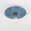 Bog Oak Organic Ceramic Disc Ceiling Light, Blue Earth