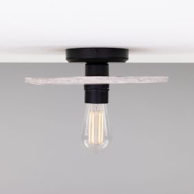 Bog Oak Marbled Ceramic Disc Ceiling Light (Option: Marbled, Material: MatteBlack)