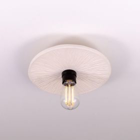 Bog Oak Organic Ceramic Disc Ceiling Light, Matte White Striped (Option: MatteWhiteStriped, Material: MatteBlack)