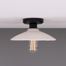 Pyrus Organic Ceramic Ceiling Light 11", Matte White Striped (Option: MatteWhiteStriped, Material: MatteBlack)