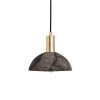 Kauri Organic Ceramic Dome Pendant Light 7.9", Black Clay