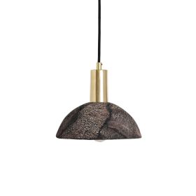 Kauri Organic Ceramic Dome Pendant Light 7.9", Black Clay (Option: BlackClay, Material: SatinBrass)