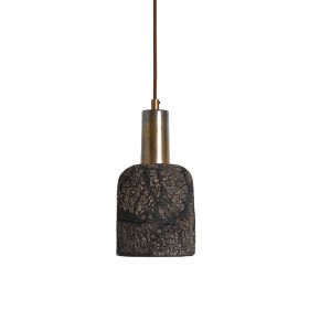 Osier Organic Ceramic Pendant Light 4.5", Black Clay (Option: BlackClay, Material: AntiqueBrass)