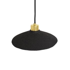 Pyrus Organic Ceramic Pendant Light 11", Black Clay (Option: BlackClay, Material: PolishedBrass)