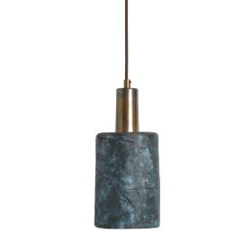 Senna Organic Ceramic Cylinder Pendant Light 4.7", Blue Earth (Option: BlueEarth, Material: AntiqueBrass)