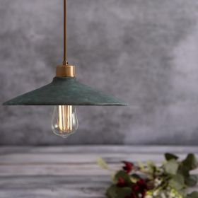 Pyrus Organic Ceramic Pendant Light 11", Blue Earth (Option: BlueEarth, Material: AntiqueBrass)