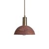 Kauri Organic Ceramic Dome Pendant Light 7.9", Red Iron