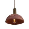 Kauri Organic Ceramic Dome Pendant Light 7.9", Red Iron