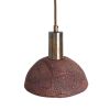 Kauri Organic Ceramic Dome Pendant Light 7.9", Red Iron