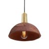 Kauri Organic Ceramic Dome Pendant Light 7.9", Red Iron