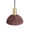 Kauri Organic Ceramic Dome Pendant Light 7.9", Red Iron