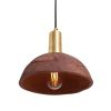 Kauri Organic Ceramic Dome Pendant Light 7.9", Red Iron