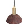 Kauri Organic Ceramic Dome Pendant Light 7.9", Red Iron