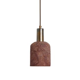 Osier Organic Ceramic Pendant Light 4.5", Red Iron (Option: RedIron, Material: AntiqueBrass)