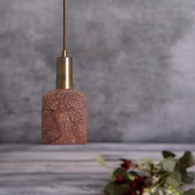 Osier Organic Ceramic Pendant Light 4.5", Red Iron (Option: RedIron, Material: AntiqueBrass)