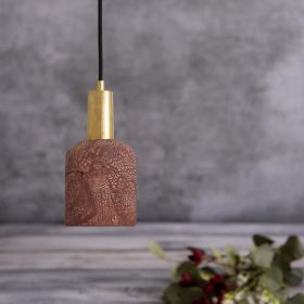 Osier Organic Ceramic Pendant Light 4.5", Red Iron (Option: RedIron, Material: PolishedBrass)