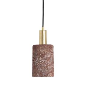 Senna Organic Ceramic Cylinder Pendant Light 4.7", Red Iron (Option: RedIron, Material: PolishedBrass)