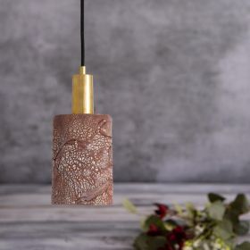 Senna Organic Ceramic Cylinder Pendant Light 4.7", Red Iron (Option: RedIron, Material: PolishedBrass)