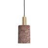 Senna Organic Ceramic Cylinder Pendant Light 4.7", Red Iron