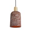 Senna Organic Ceramic Cylinder Pendant Light 4.7", Red Iron