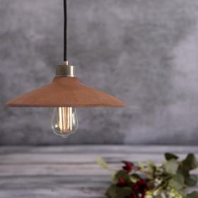 Pyrus Organic Ceramic Pendant Light 11", Red Iron (Option: RedIron, Material: AntiqueSilver)