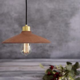 Pyrus Organic Ceramic Pendant Light 11", Red Iron (Option: RedIron, Material: PolishedBrass)