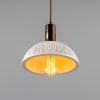 Kauri Organic Ceramic Dome Pendant Light 7.9", Matte White Striped