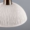 Kauri Organic Ceramic Dome Pendant Light 7.9", Matte White Striped