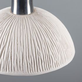 Kauri Organic Ceramic Dome Pendant Light 7.9", Matte White Striped (Option: MatteWhiteStriped, Material: AntiqueSilver)