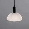 Kauri Organic Ceramic Dome Pendant Light 7.9", Matte White Striped