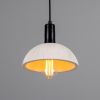 Kauri Organic Ceramic Dome Pendant Light 7.9", Matte White Striped