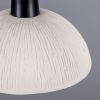 Kauri Organic Ceramic Dome Pendant Light 7.9", Matte White Striped