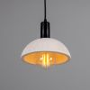 Kauri Organic Ceramic Dome Pendant Light 7.9", Matte White Striped