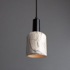 Osier Marbled Ceramic Pendant Light 4.5" (Option: Marbled, Material: MattBlack)