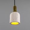 Osier Organic Ceramic Pendant Light 4.5", Matte White Striped